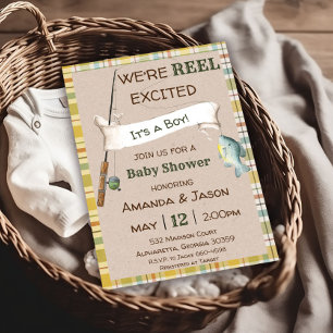 Angelkarten zum Angeln für Jungen-Baby-Party Einladung