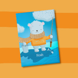 Angelknopf mit Namen für Kinder mit Eisbär beim Fi Button