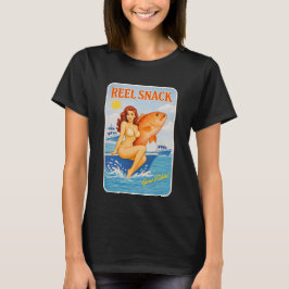 Angelköder Lustiger Retro Pinup Snapper Fischerei T-Shirt