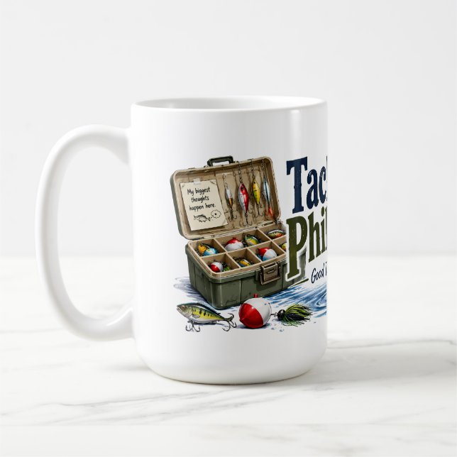 Angelköder-Philosoph Fischer-Vater-Tasse Kaffeetasse (Links)