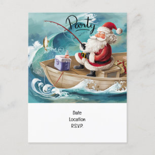 Angelliebhaber Weihnachten mit dem Weihnachtsmann Einladungspostkarte