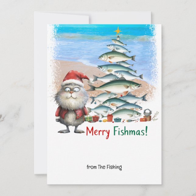 Angelliebhaber Weihnachtsfeiertag mit Santa Cat Feiertagskarte (Vorderseite)