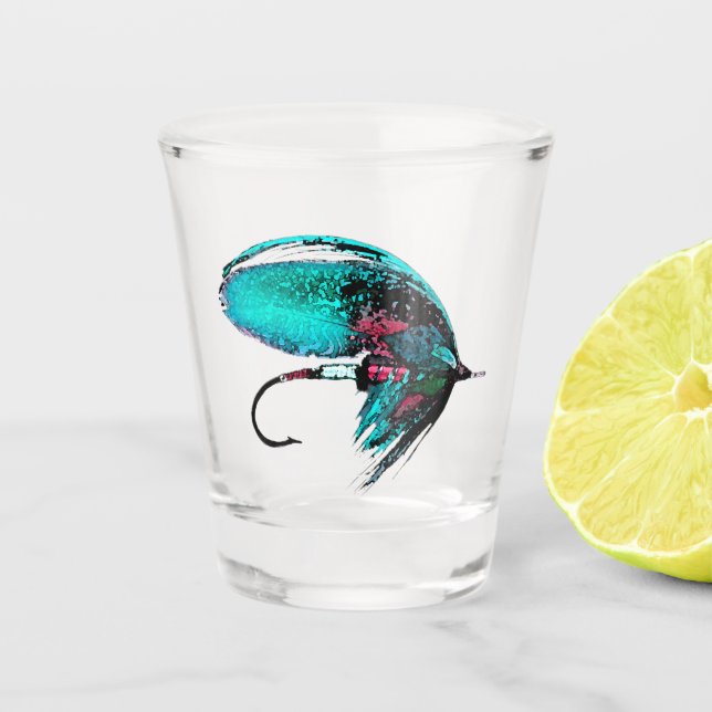 Angellocke Schöne Türkis Schnapsglas (Vorderseite)