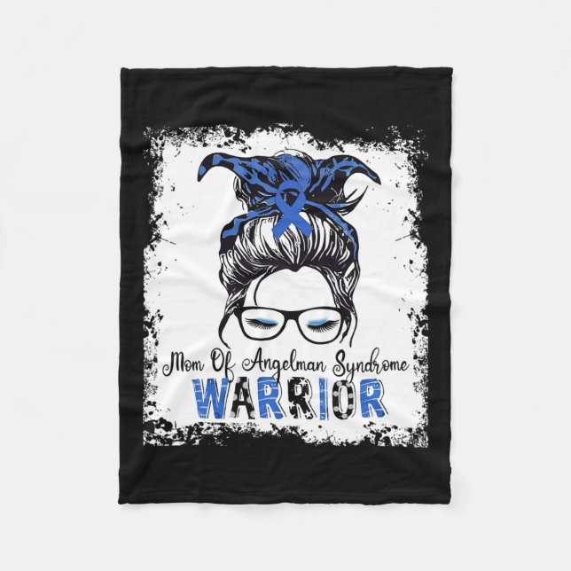 Angelman Syndrome Awareness Mama Warrior Blue Ribb Fleecedecke (Vorderseite)