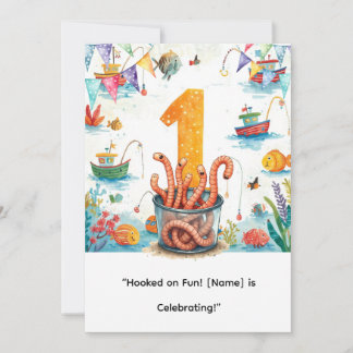 Angeln 1. Geburtstag für Kleine Angler Party Einladung