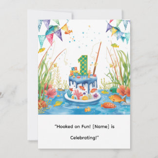 Angeln 1. Geburtstag für Kleine Angler Party Einladung