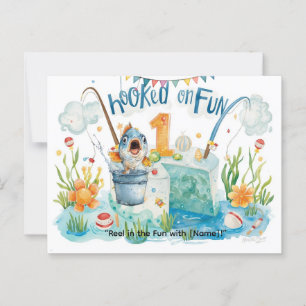 Angeln 1. Geburtstag für Kleine Angler Party Postkarte
