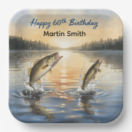 Angeln 60. Geburtstag sechzigster Geburtstag Pappteller