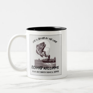 Angeln am See Fischer Vintage-Geschenk Zweifarbige Tasse