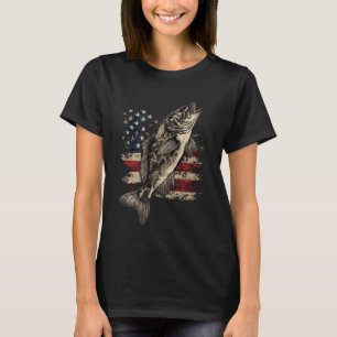 Angeln Amerikanische Flagge B Fisch Männer Frauen T-Shirt