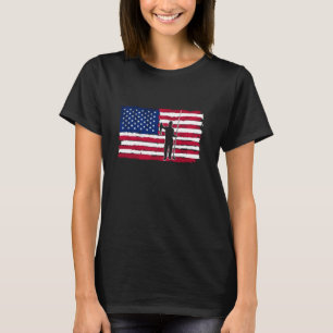 Angeln Amerikanische Flagge Patriotischer Tag 4. J T-Shirt