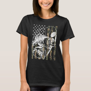 Angeln Amerikanische Flagge Tarnung Barsch Fischer T-Shirt