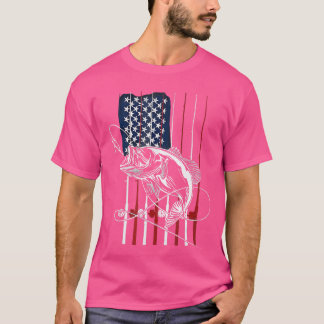 Angeln Amerikanische Flagge Vintage USA Bass Angle T-Shirt