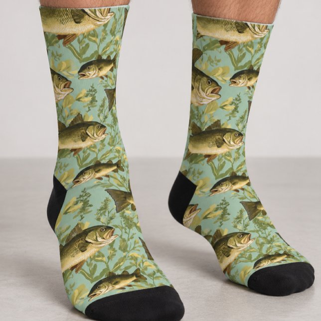 Angeln Angler Barsch Fisch Socken (Von Creator hochgeladen)