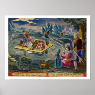 Angeln auf einem See bei Nacht, Platte 101 von 'Ve Poster