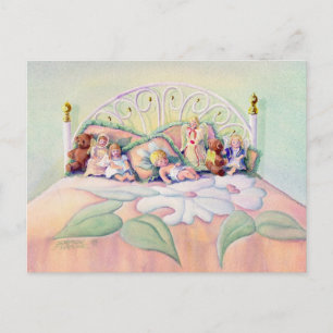 ANGELN AUF MEINEM BETT VON SHARON SHARPE POSTKARTE