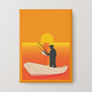 Angeln bei Sonnenuntergang oder Sonnenaufgang Button