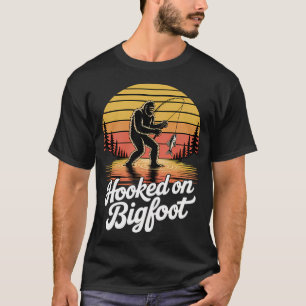 Angeln Bigfoot Sasquatch Fischer Männer Vater Groß T-Shirt