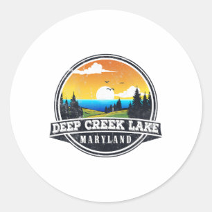 Angeln Bootfahren Camping - Lakeview Deep Creek La Runder Aufkleber
