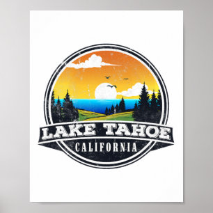 Angeln Bootfahren Camping - Lakeview Lake Tahoe  Poster