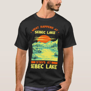 Angeln Bootfahren Camping See Urlaub Sebec Lake T-Shirt