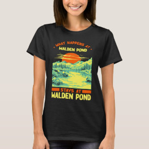 Angeln Bootfahren Camping See Urlaub Walden Pond T-Shirt