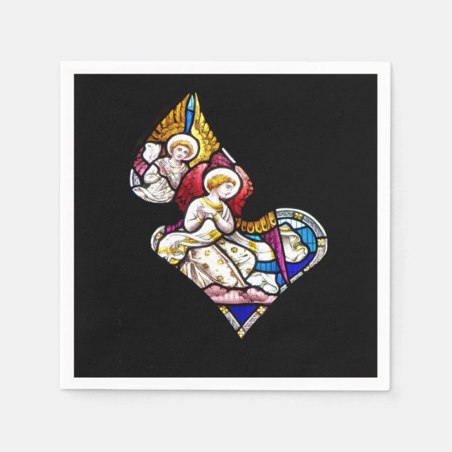 ANGELN FENSTER AUS GLAS SERVIETTE (Vorderseite)
