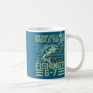 Angeln Fisch 67 Flagge Tarnung USA Bass Lächeln Kaffeetasse