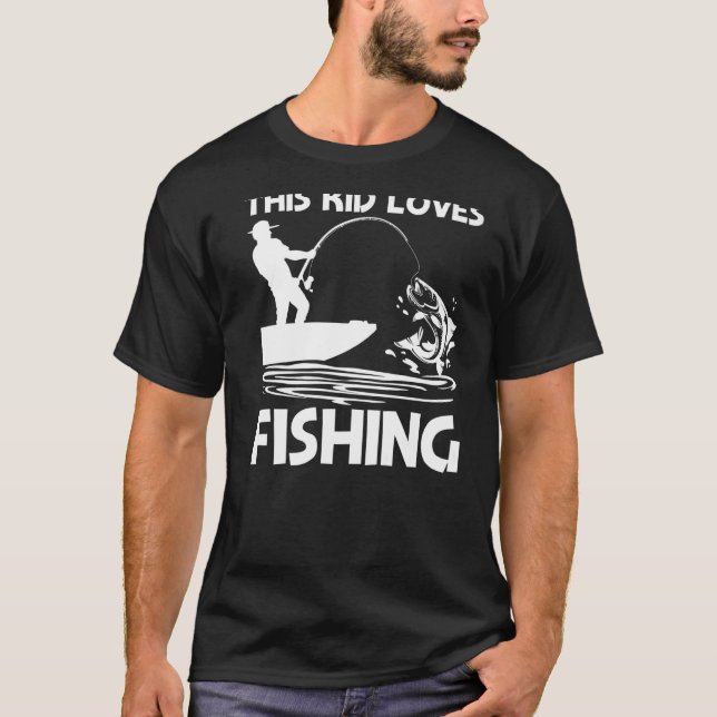 Angeln für Kinder Jungen Fischer Köder Boot Ausflu T-Shirt (Vorderseite)