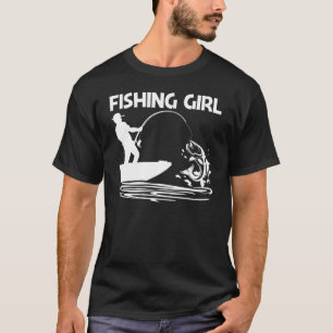 Angeln für Mädchen Kinder Fischer Köder Bootsfahrt T-Shirt