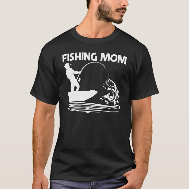 Angeln für Mama Mutter Fischer Köder Boottour T-Shirt (Vorderseite)