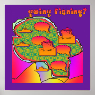 Angeln gehen? Angler-Spaß Poster