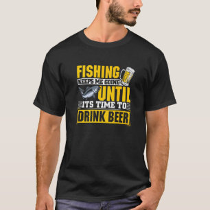 Angeln hält mich am Laufen bis es Zeit ist Bienen T-Shirt