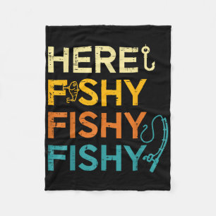 Angeln hier Fische Retro Fischliebhaber Fischer Mä Fleecedecke