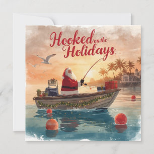 Angeln "Hookon the Holidays" mit dem Weihnachtsman Feiertagskarte