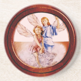 Angeln in Holzrahmen Sandstein Untersetzer