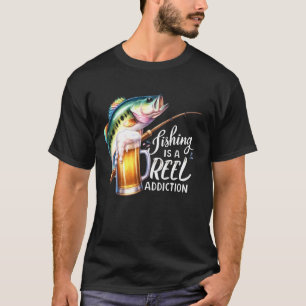 Angeln ist eine echte Sucht x Bier x Bassfisch T-Shirt