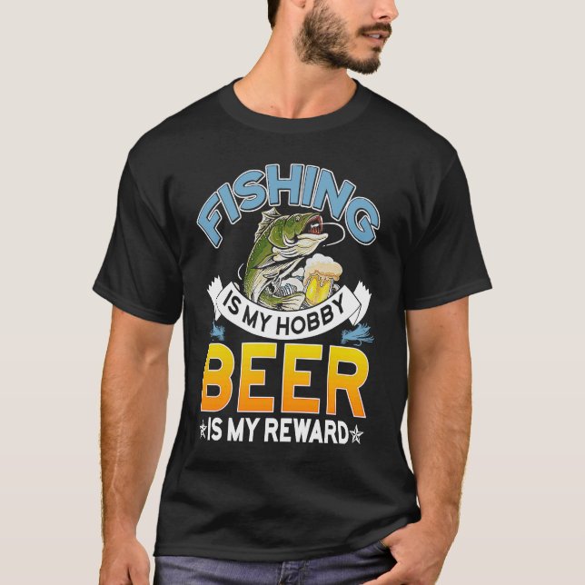 Angeln ist mein Hobby-Bier ist mein Belohnung Vate T-Shirt (Vorderseite)