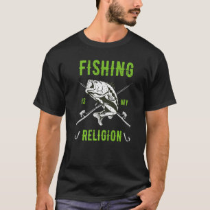 Angeln ist mein Religion Fischer Angler T-Shirt