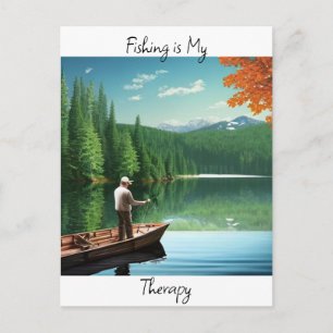 Angeln ist meine Therapie Postkarte