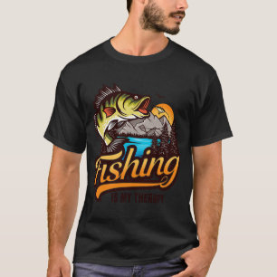 Angeln ist meine Therapie Retro Angling T-Shirt