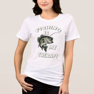Angeln ist meine Therapie Tri-Blend Shirt