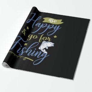 Angeln Kunst Sei Glücklich Geh Angeln Geschenkpapier