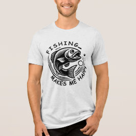 Angeln macht mich glücklich Tri-Blend shirt
