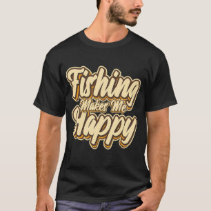 Angeln macht mich glücklich typografie T-Shirt