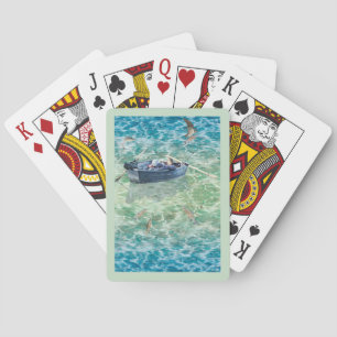 Angeln mit dem Ruderboot und Fischadler-Habicht-Fi Spielkarten