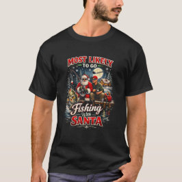 Angeln mit dem Weihnachtsmann T-Shirt