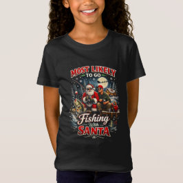 Angeln mit dem Weihnachtsmann T-Shirt