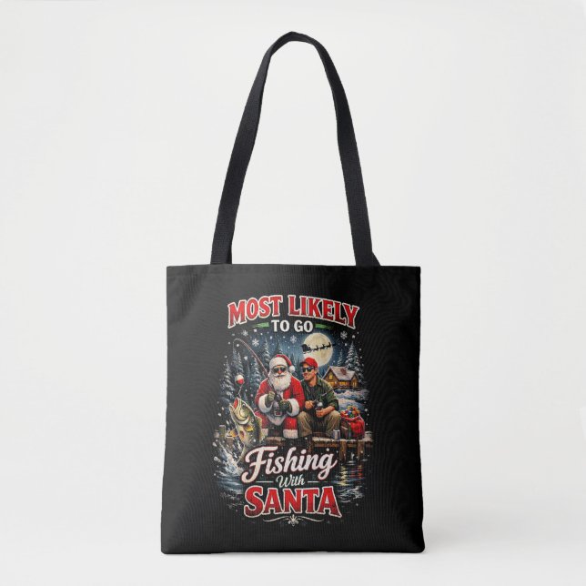 Angeln mit dem Weihnachtsmann Tasche (Vorderseite)