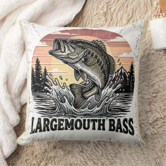 Angeln mit Vintage-Bass Kissen